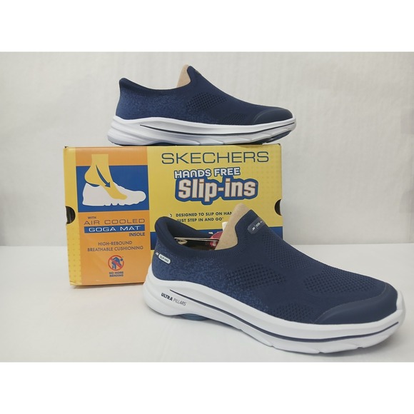 Skechers Hands Free Slip-ins GO WALK Arch Fit‎ Nova Navy Blue Shoes 8.5 Women